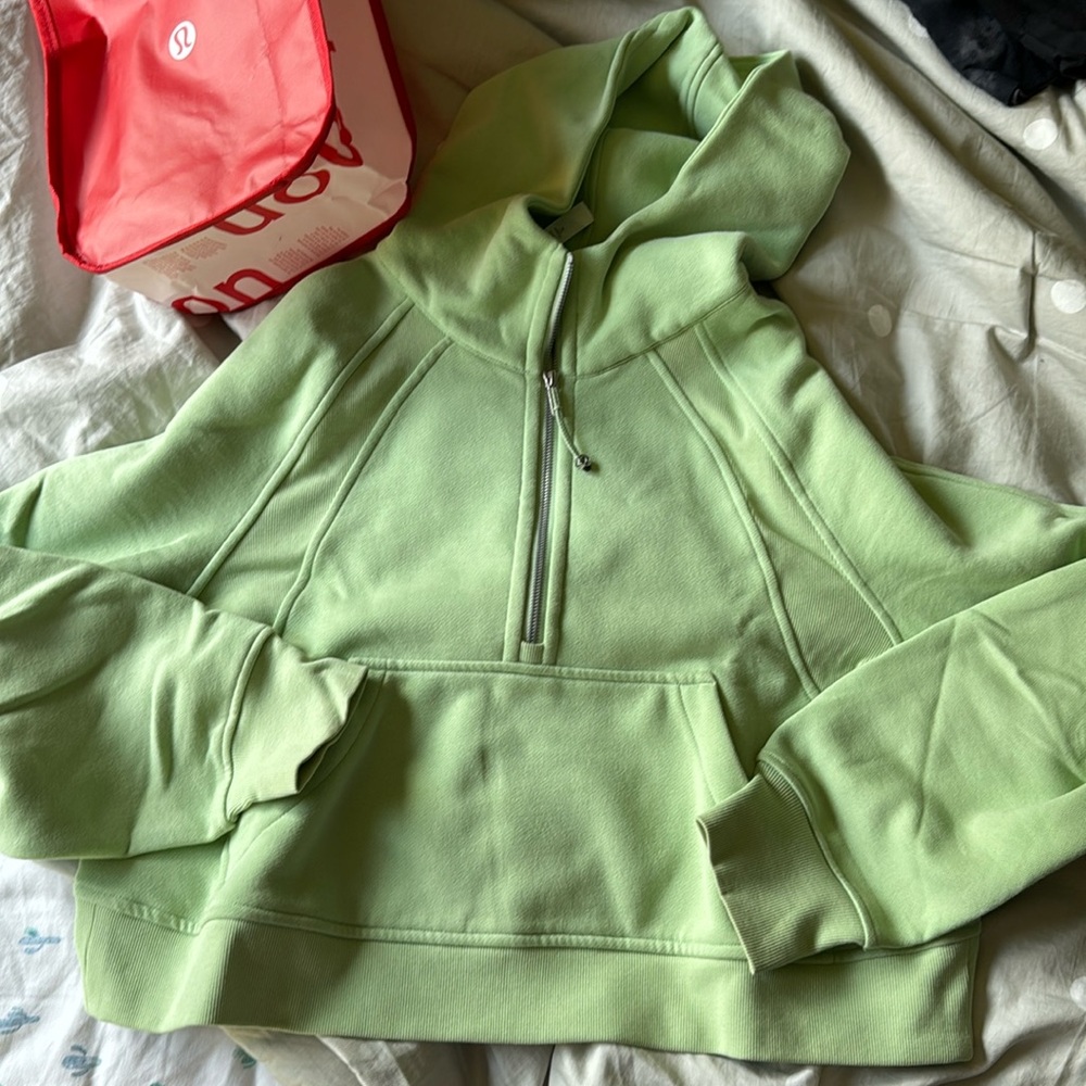 Lululemon creamy mint scuba oversized half-zip hoodie M/L NEW